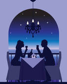 couple intimate dinner